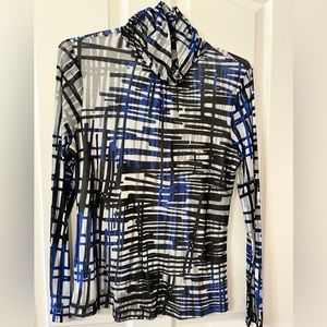 Women’s Tissue Turtleneck - multi -black-blue -white ..